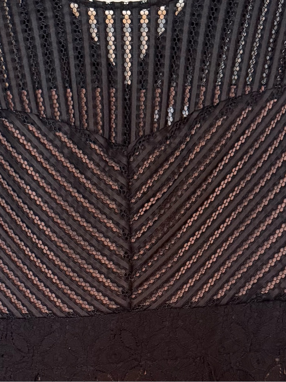 New York & Company Black Lace Dress with Tan Lining